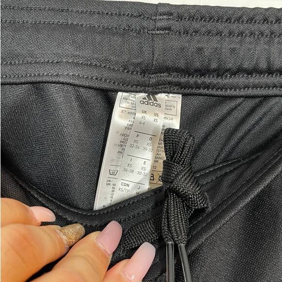Adidas Sweatpants Black Pink Striped Logo Athletic Training Pants Size XS - Picture 10 of 11